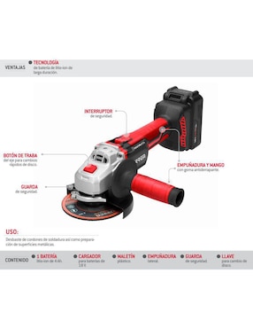 Esmeril angular Urrea 120-220 V