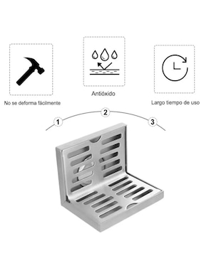 Coladera para piso Belug de acero inoxidable