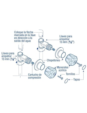 Juego de manerales para regadera Xtellar