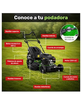 Podadora de pasto a gasolina Jardimex MKZ-POD244CC22PUL