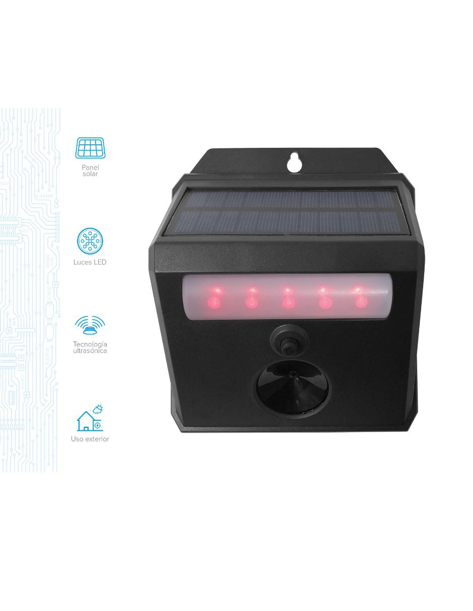 Comprar Luz LED roja del ahuyentador del pájaro del perro del ahuyentador  de animales de doble potencia con batería del panel solar multisilicio