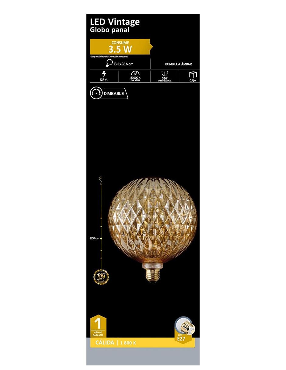 Foco vintage Globo Panal dimeable 2