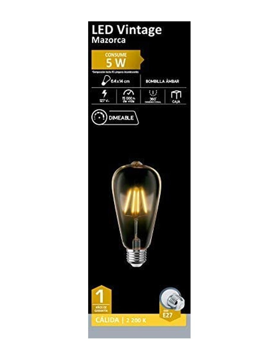 Set de 6 focos LED vintage mazorca ST19 consume 5W 2