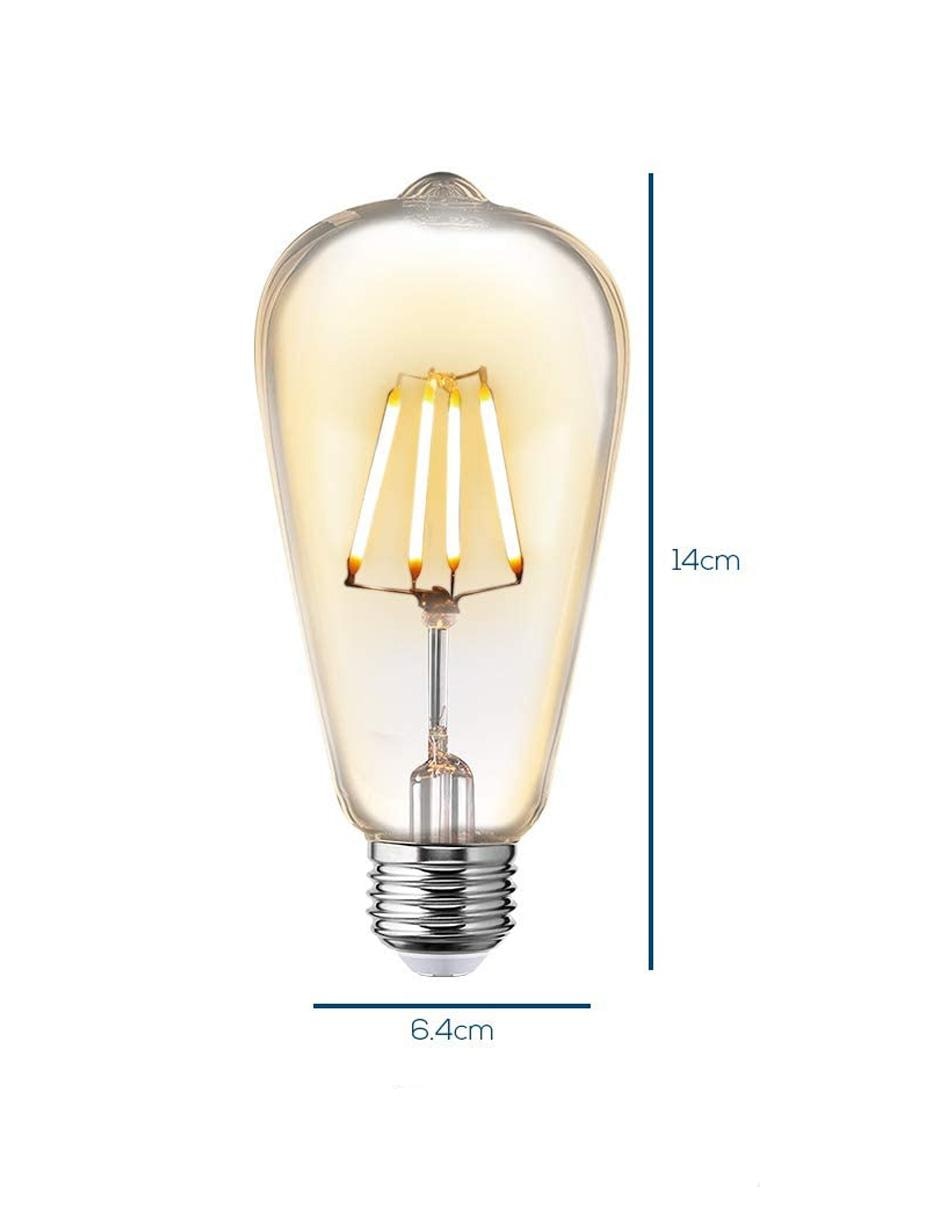 Set de 6 focos LED vintage mazorca ST19 consume 5W 3