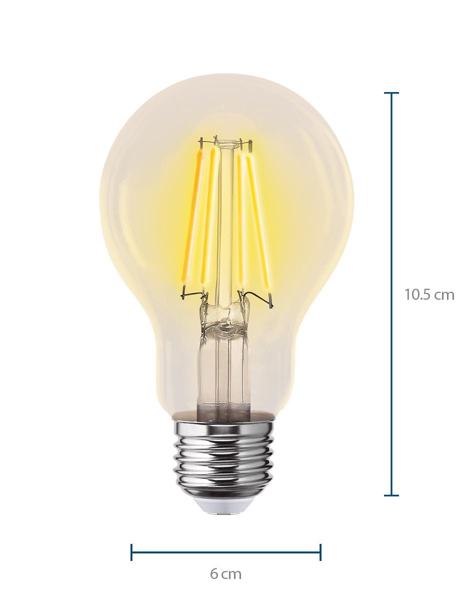Foco led filamento luz amarilla 6W 2