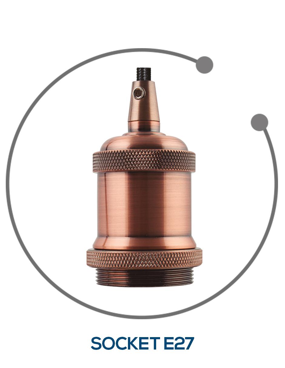 Luminario Lisboa Red Bronze Brillante E27 3