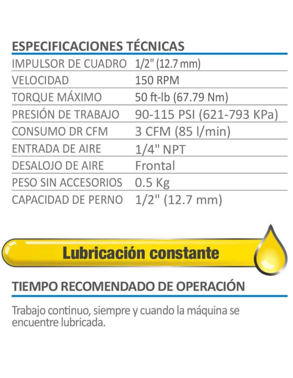 Matraca neumática 1/2 pulgada Línea semiprofesional 4