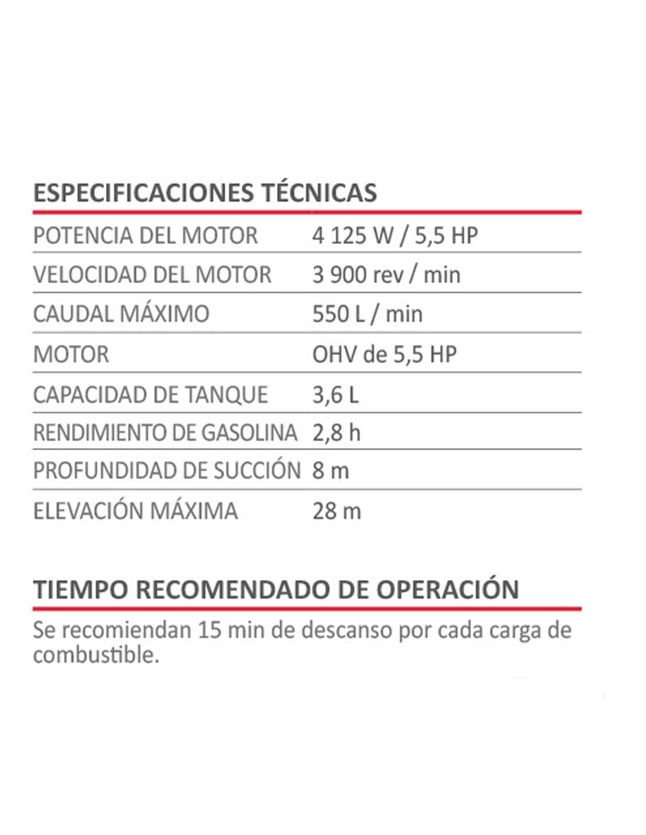 Motobomba 5.5 HP con salida de 2 pulgadas 4