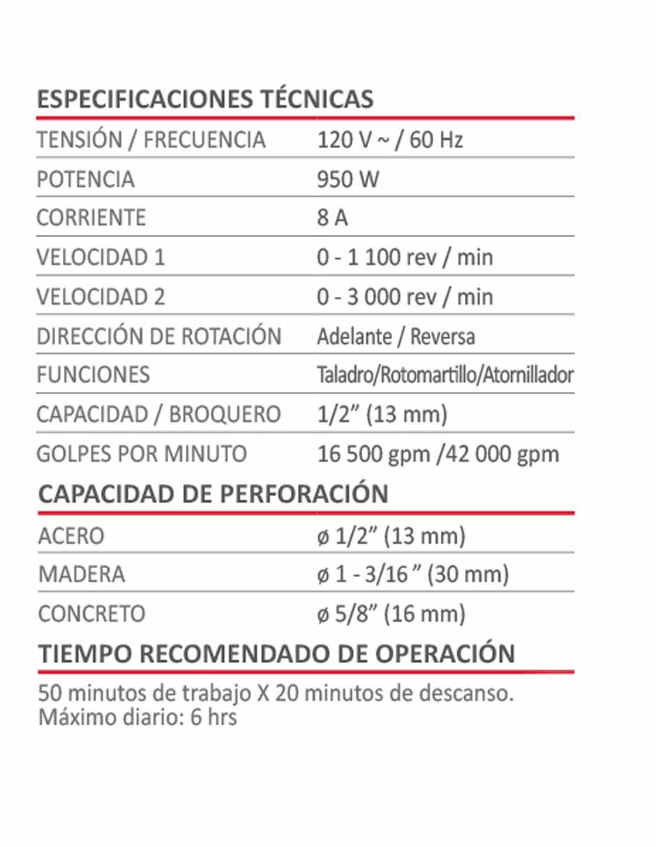 Rotomartillo 190122 950 W 5