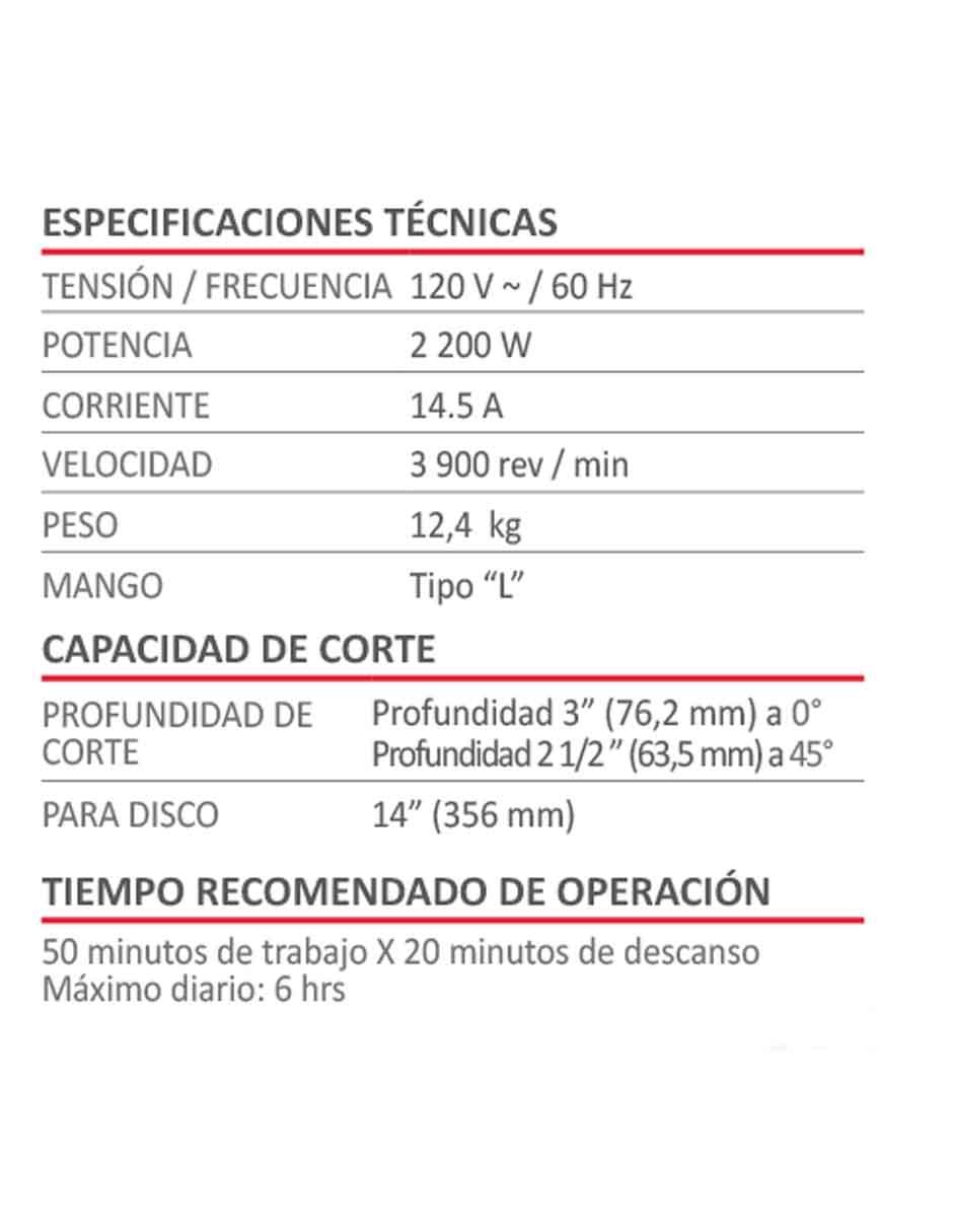 Cortadora de metales 197302 2200W 4