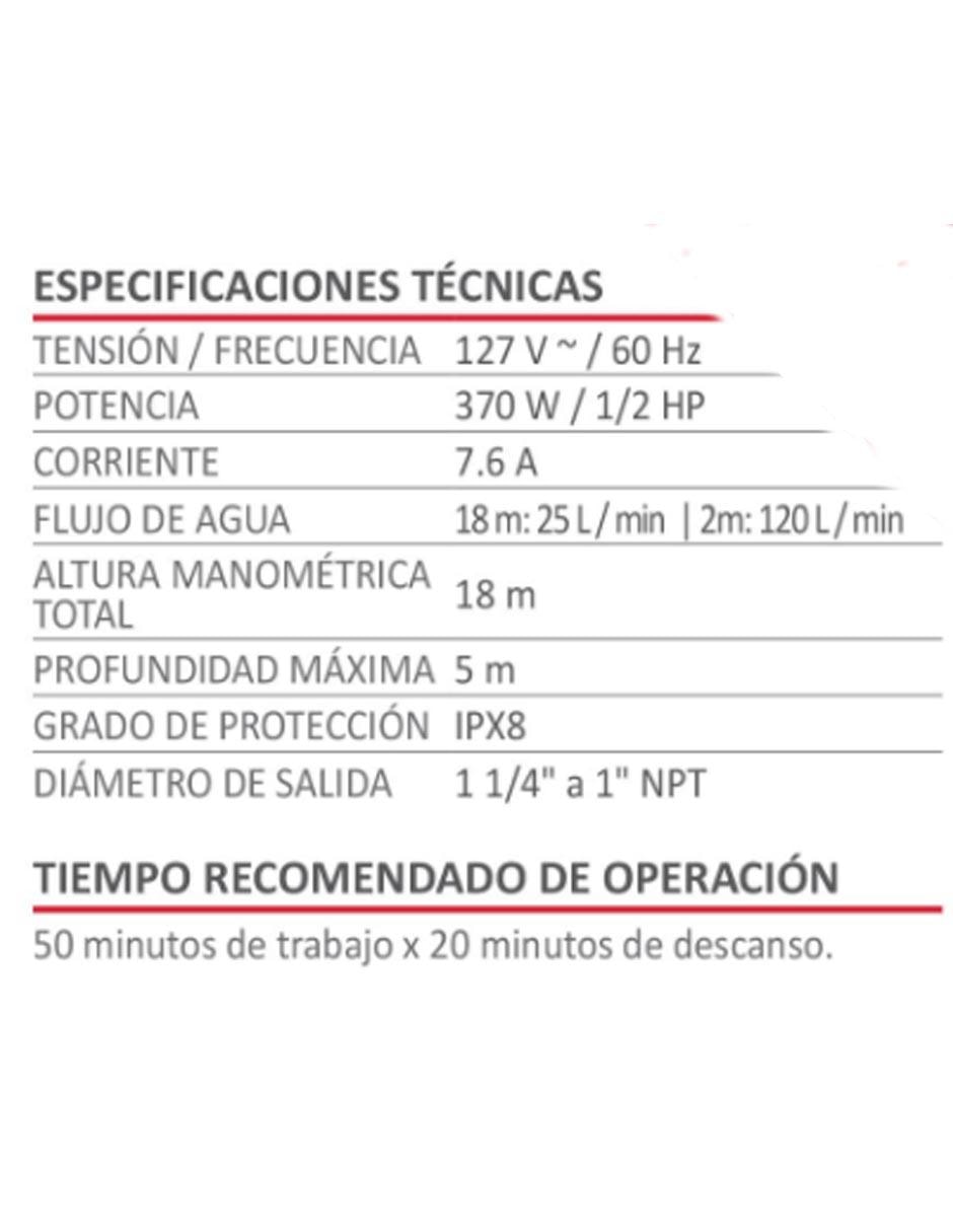 Bomba tipo bala para agua limpia 1.5 HP 1120W 3