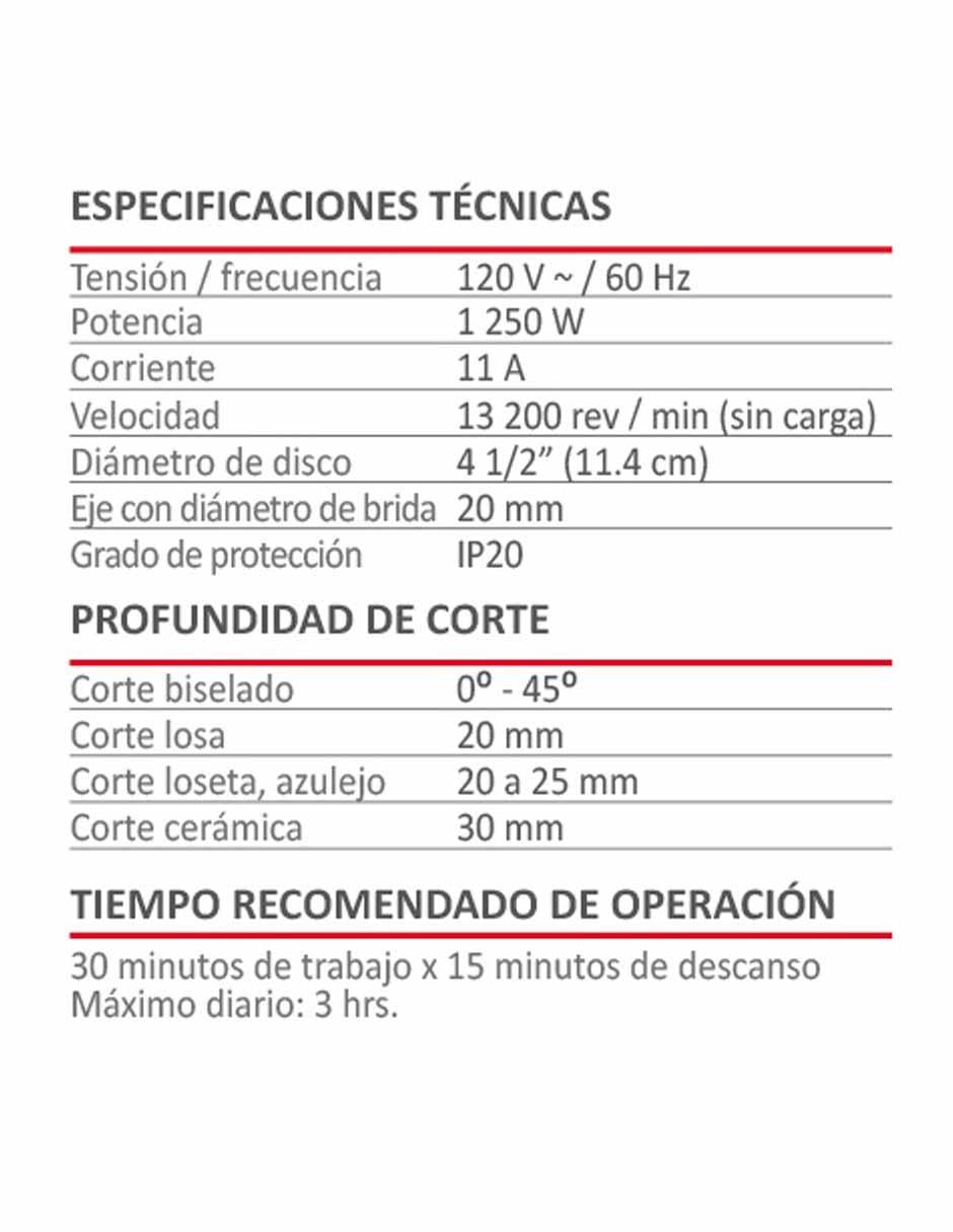 Cortado eléctrico azulejos 1250 W de 4 ½ pulgada Industrial 4