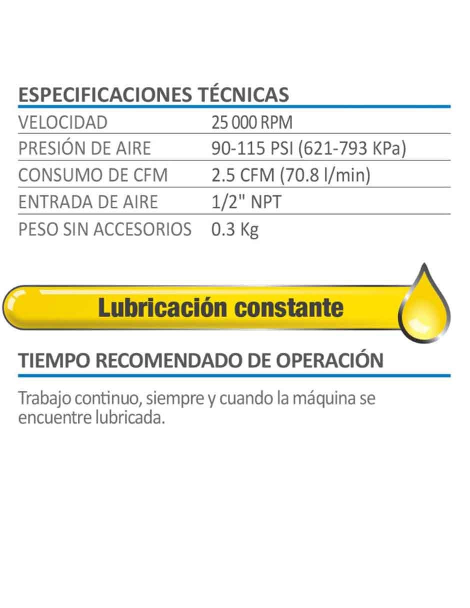 Mini esmeriladora neumática 1/4 pulgada + accesorios 4