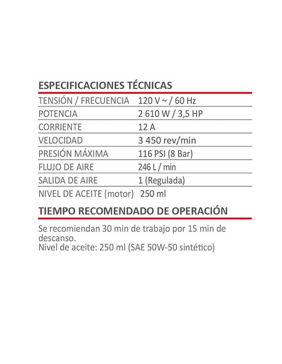 Compresor vertical 50 Litros 4HP 2985W 4