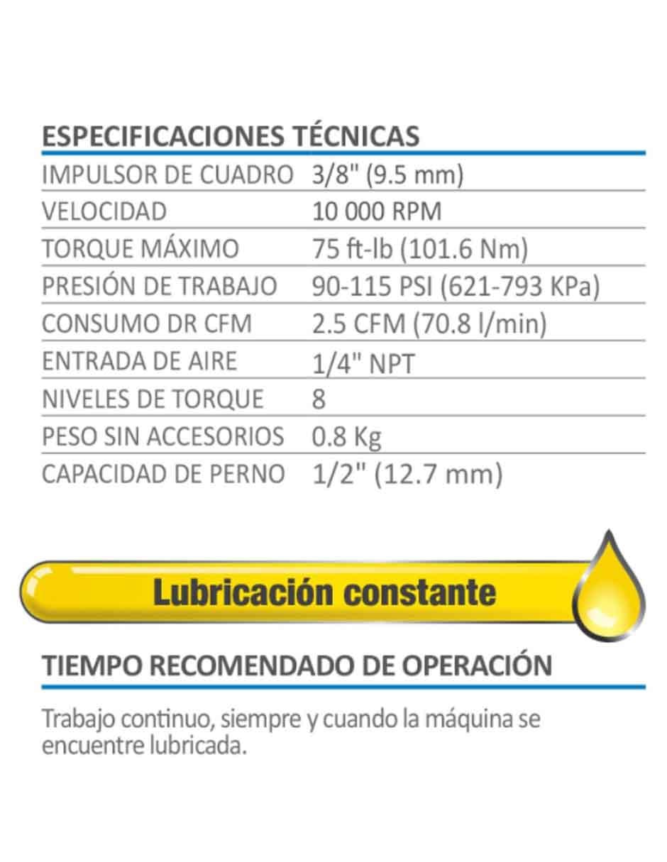 Pistola neumática de impacto 3/8 pulgada Línea semiprofesional 3