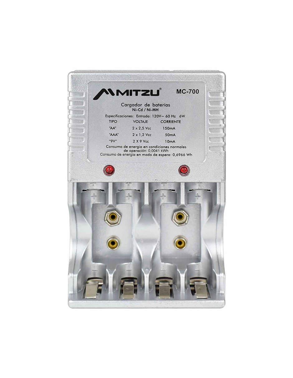 Cargador de Pilas compatible con doble A, triple A y 9 V 2