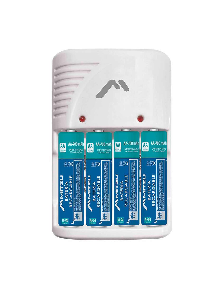 Cargador de Baterías compatible con doble A, triple A, 9V y Ni-cd 2