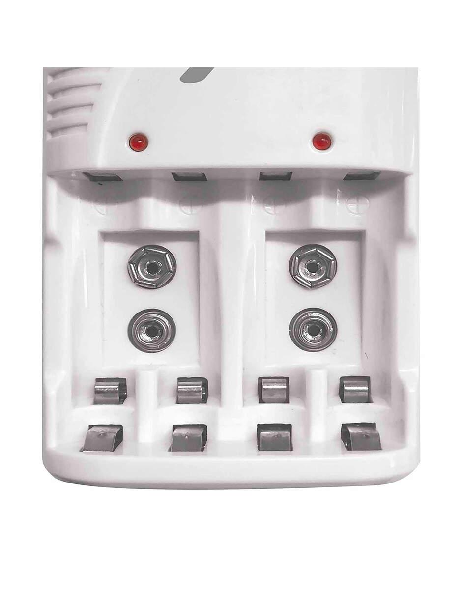 Cargador de Baterías compatible con doble A, triple A, 9V y Ni-cd 4
