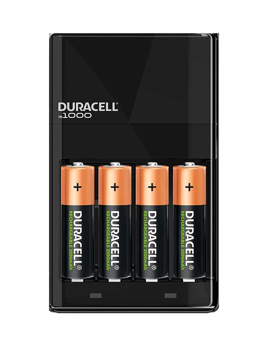 Cargador de pilas con 4 pilas AA compatible con pilas AA y AAA 2