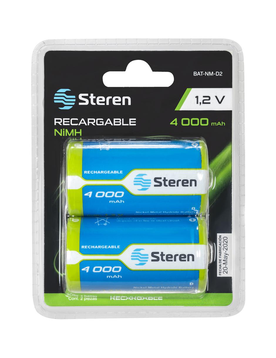 Pack de 2 baterías recargables D 1.2 V 4