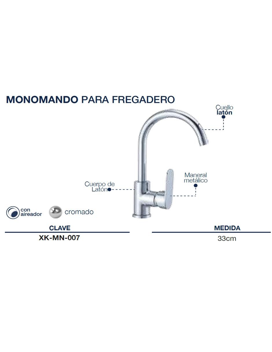Llave monomando para fregadero 2