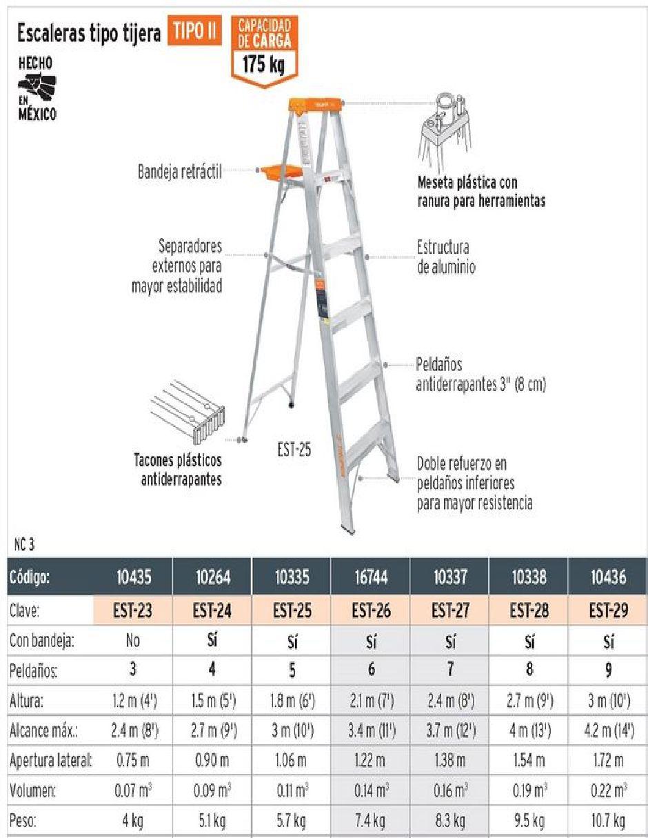 Escalera Trupper Est-25 tipo tijera 3