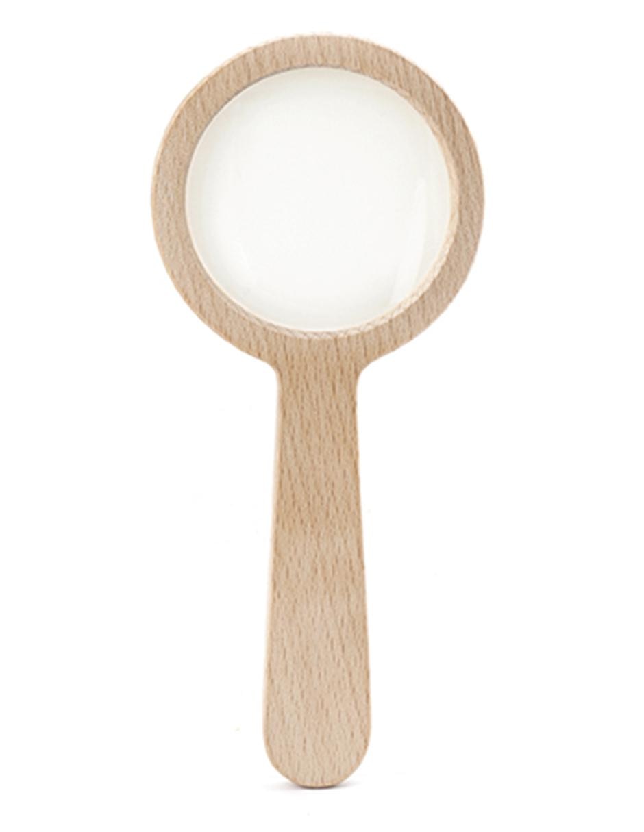 Lupa con marco de madera