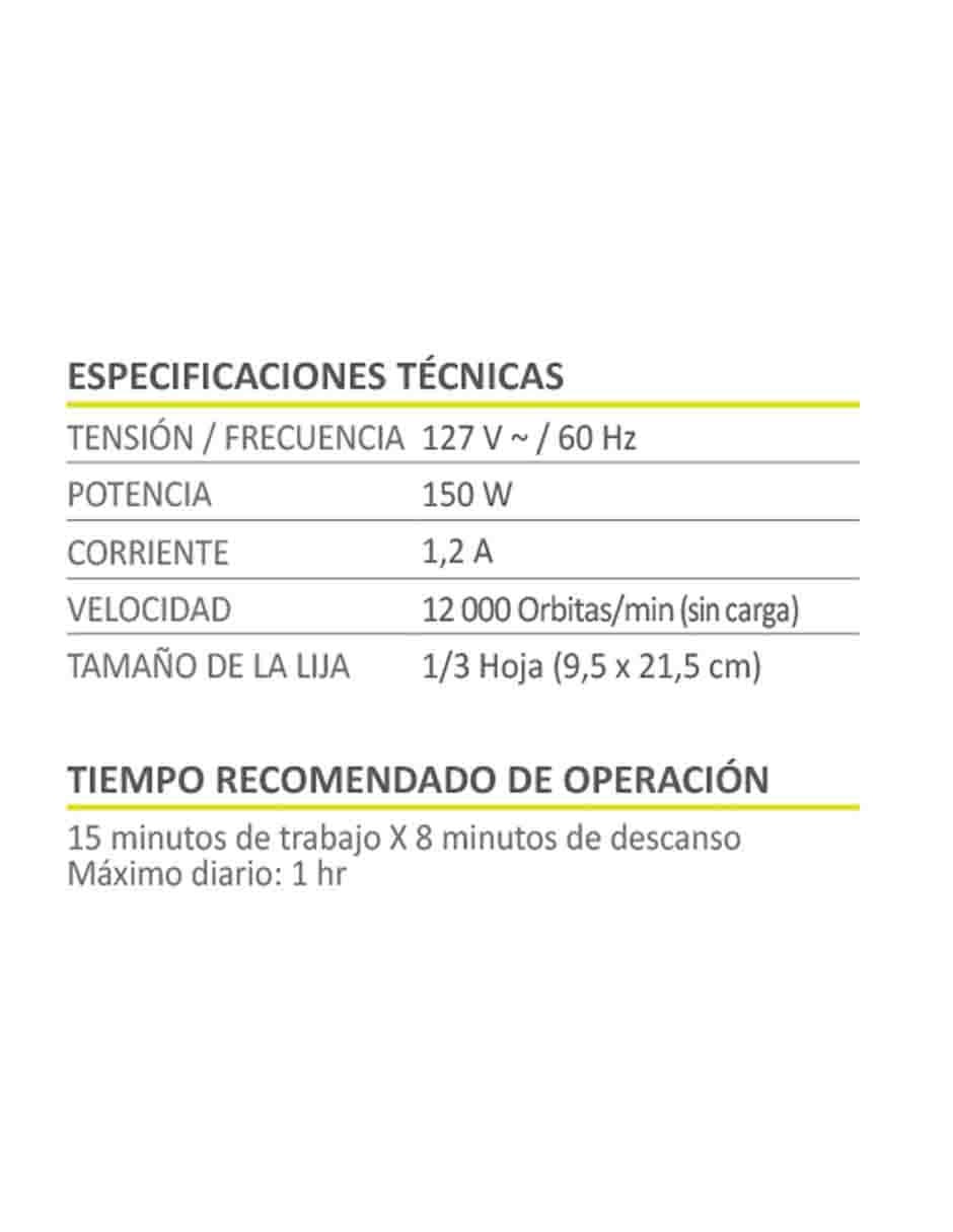 Lijadora orbital 150 W 5
