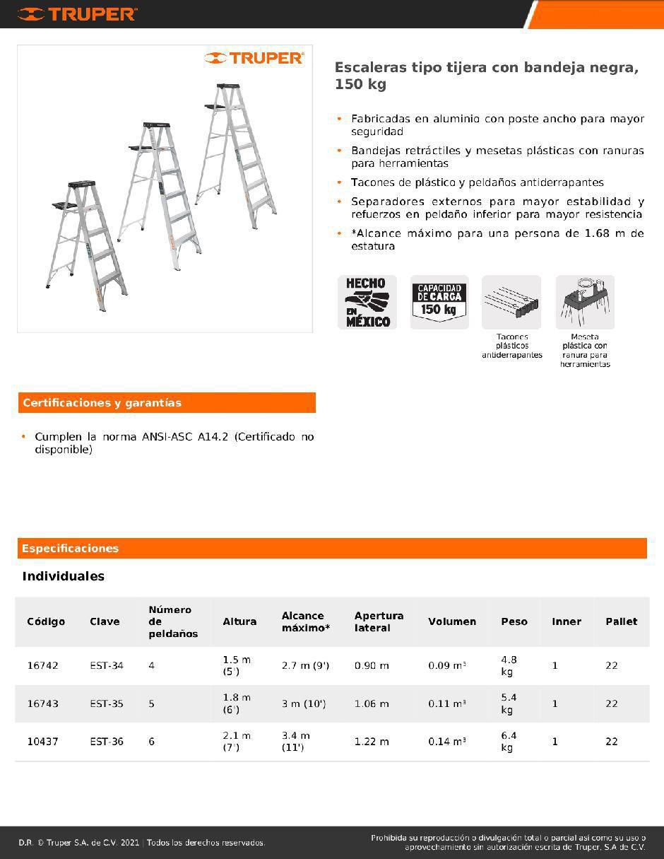 Escalera tipo tijera con bandeja EST-34 2