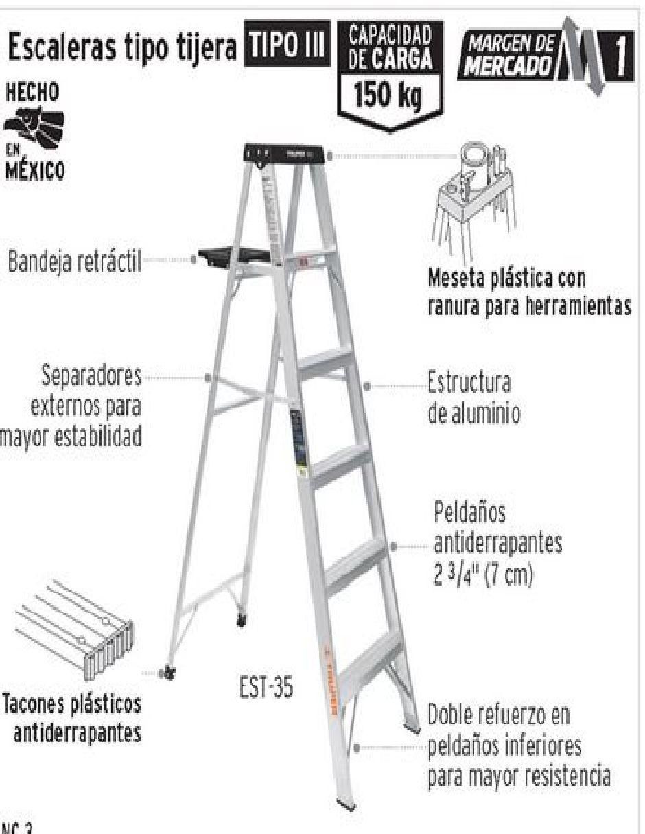 Escalera tipo tijera Truper 3 peldaños