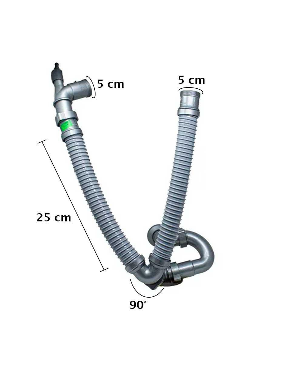 Cespol flexible doble para tarja de cocina TF-110 4
