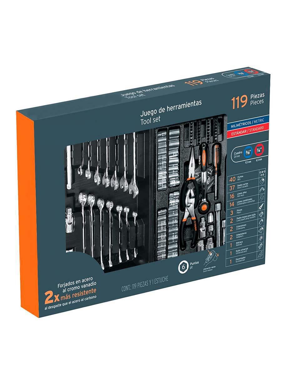 SET HERRAMIENTAS TRUPER #17090/SET-124 PARA MECÁNICO (119 PZS