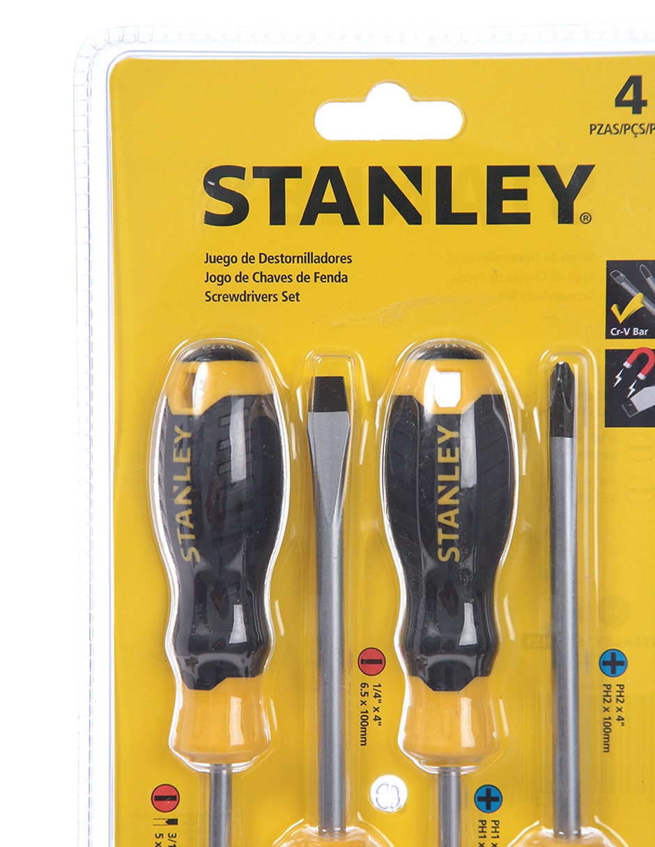 JUEGO DESTORNILLADORES 4Pz BASICOS STANLEY STMT60040-LA Casa Andina