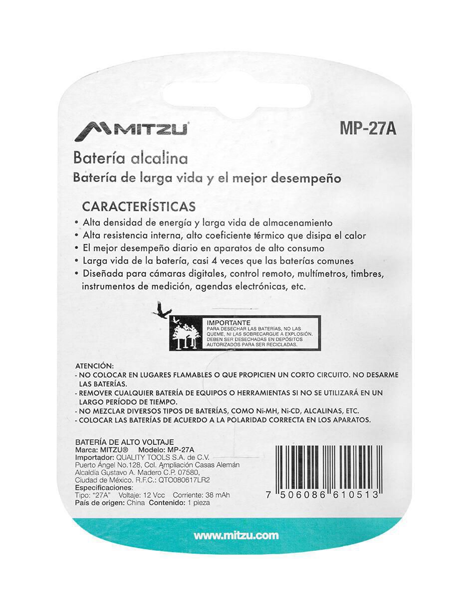 Batería 27A alcalina 12 V 2