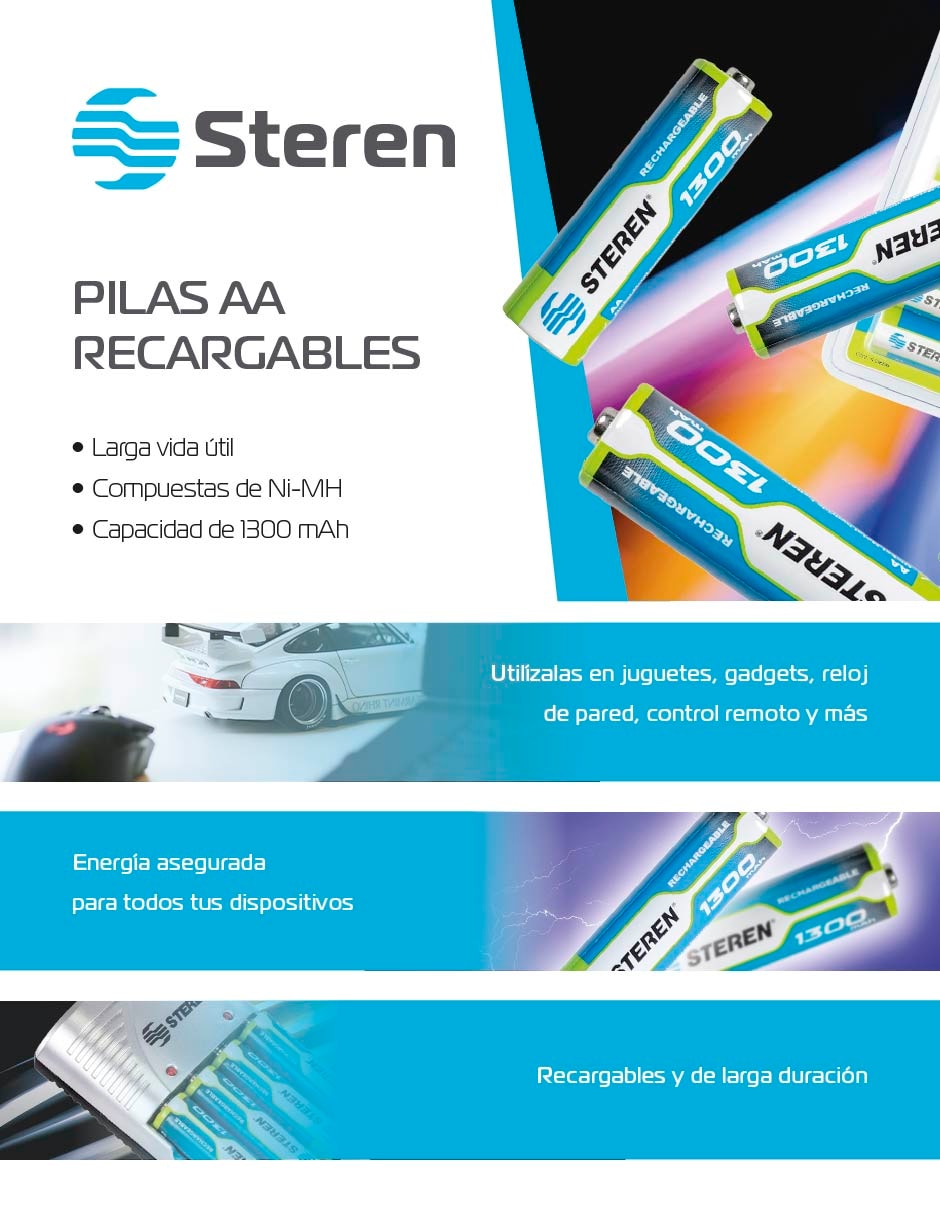 Batería AA recargable 100 - 120 V 2