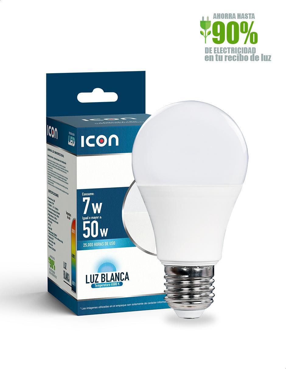 Foco LED 7W de consumo 50W de iluminación 665 lúmenes 3