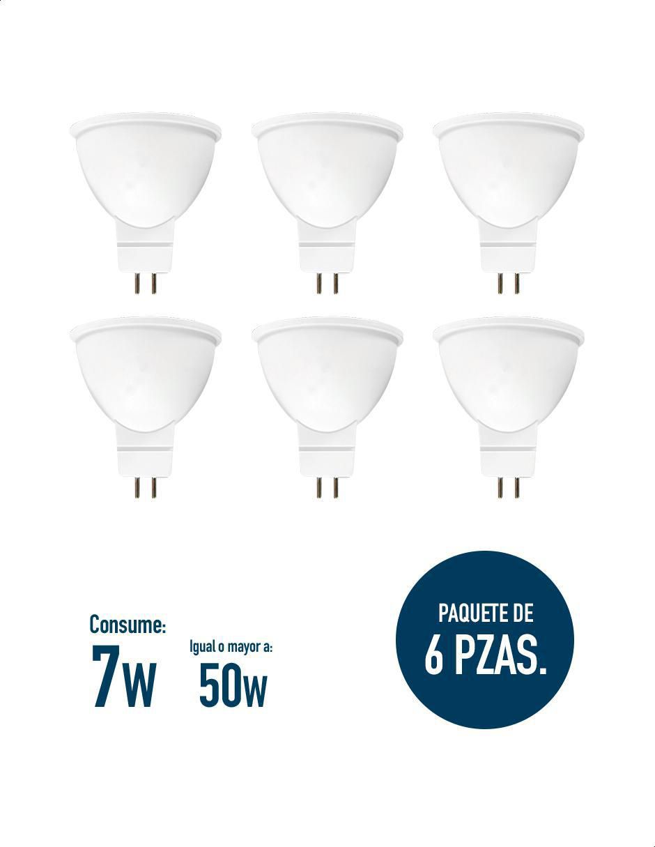 Foco LED 7W de consumo 50W de iluminación 580 lúmenes 2