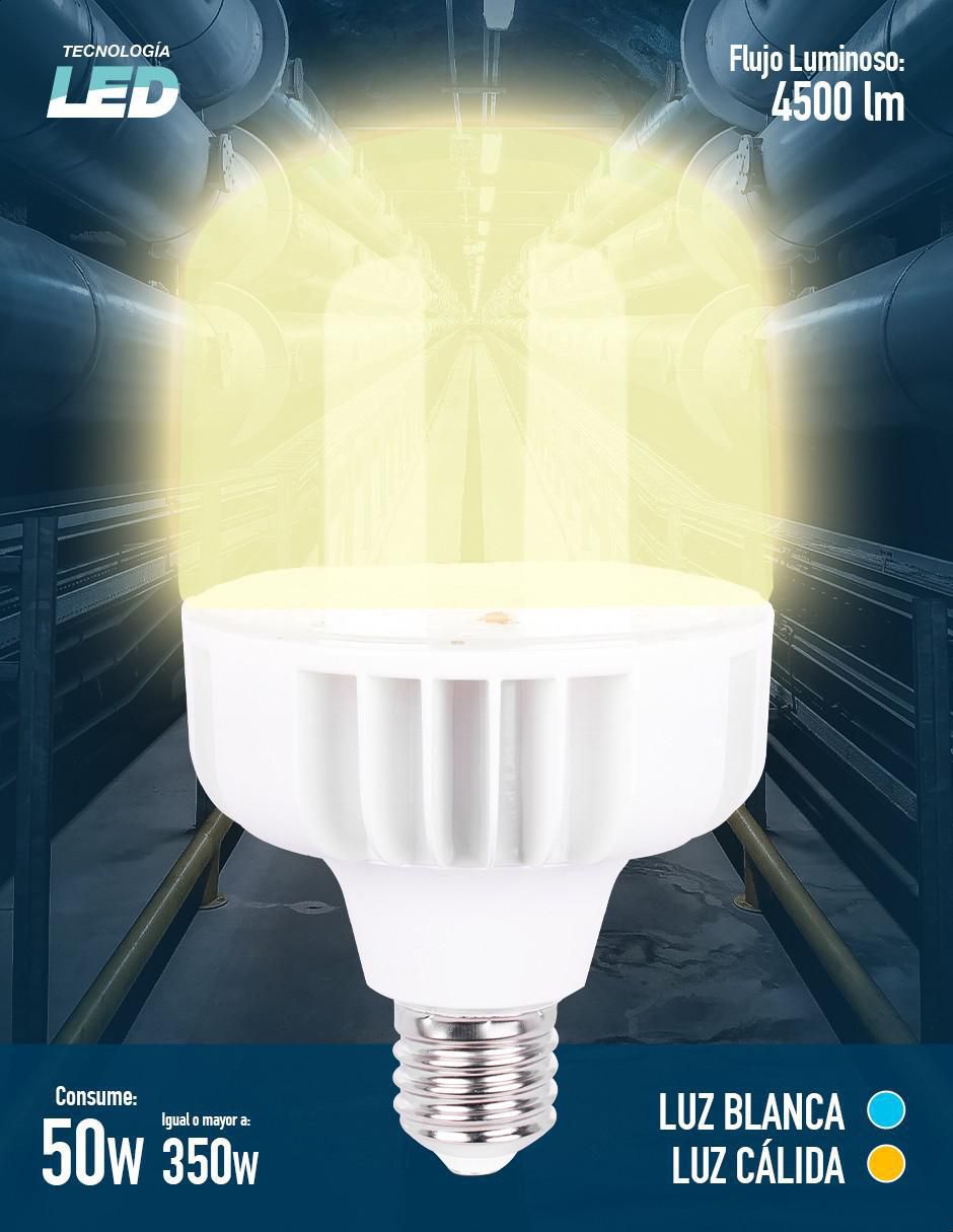 Focos LED 50 W de consumo 200 W de iluminación 1800 lúmenes 4