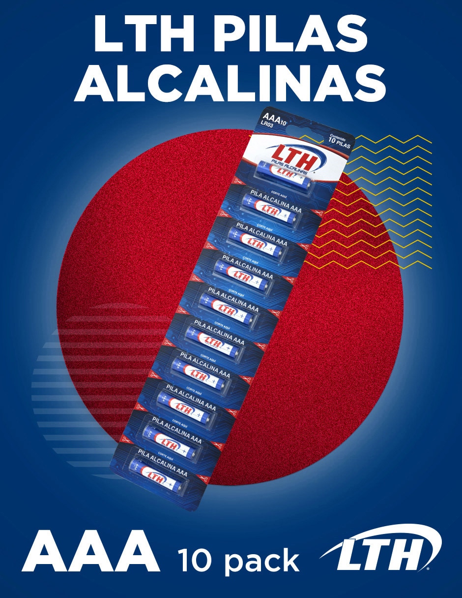 Set de 10 pilas AAA alcalinas 1.5 V 4