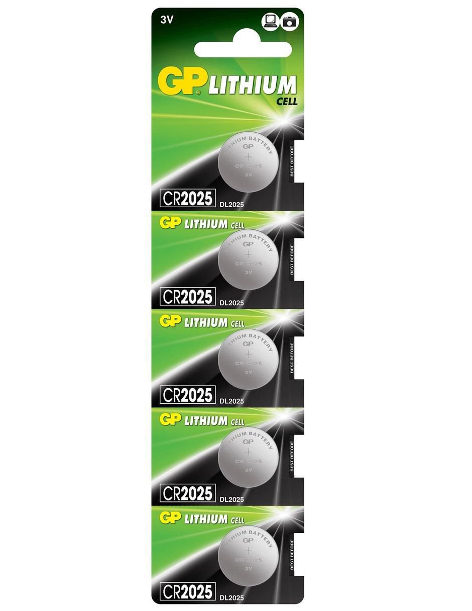 Set baterías de botón CR2025 GP Batteries 3 V