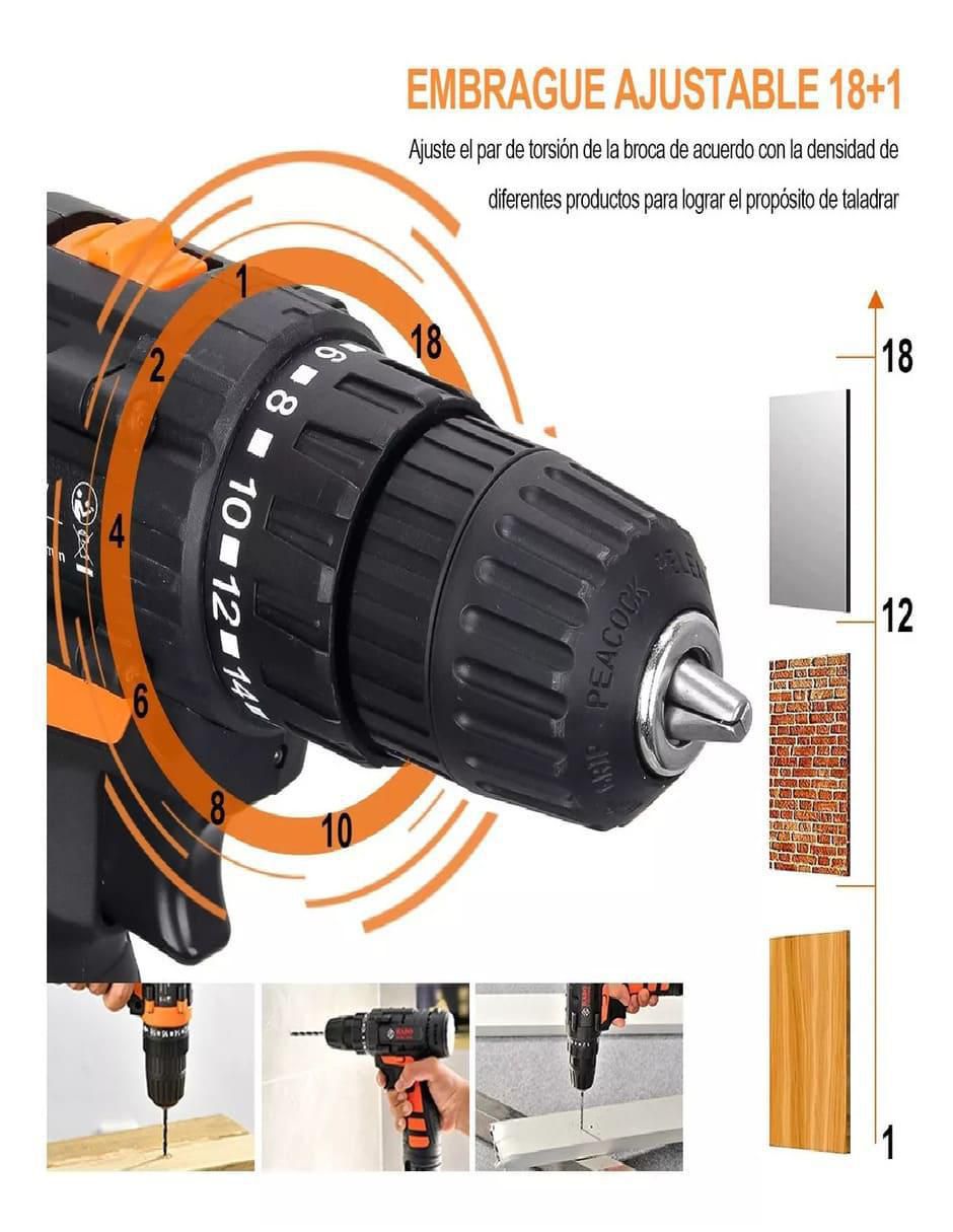 Kit taladro y herramienta manual inalámbrico genérico de 16.6 V 2