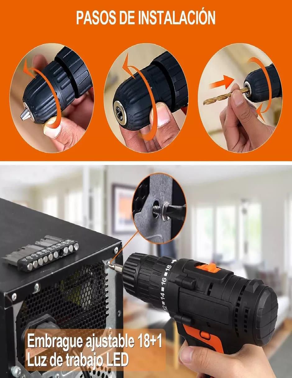 Kit taladro y herramienta manual inalámbrico genérico de 16.6 V 3