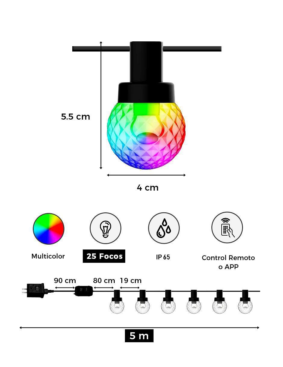 Serie de focos LED DY-BWSL11 con 25 focos 7