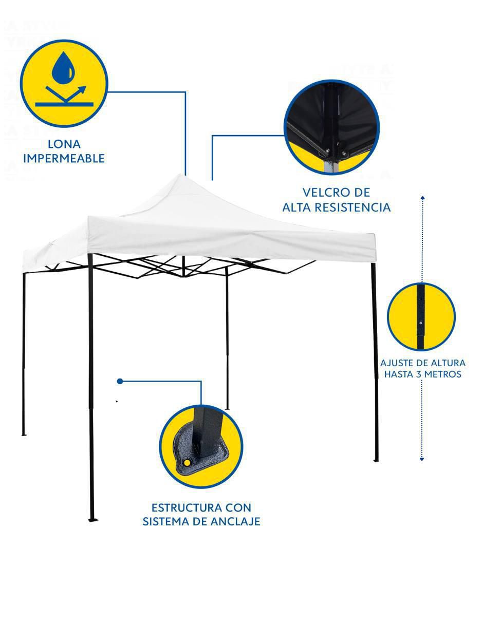 Carpa ancho 300 cm x largo 300 cm 3