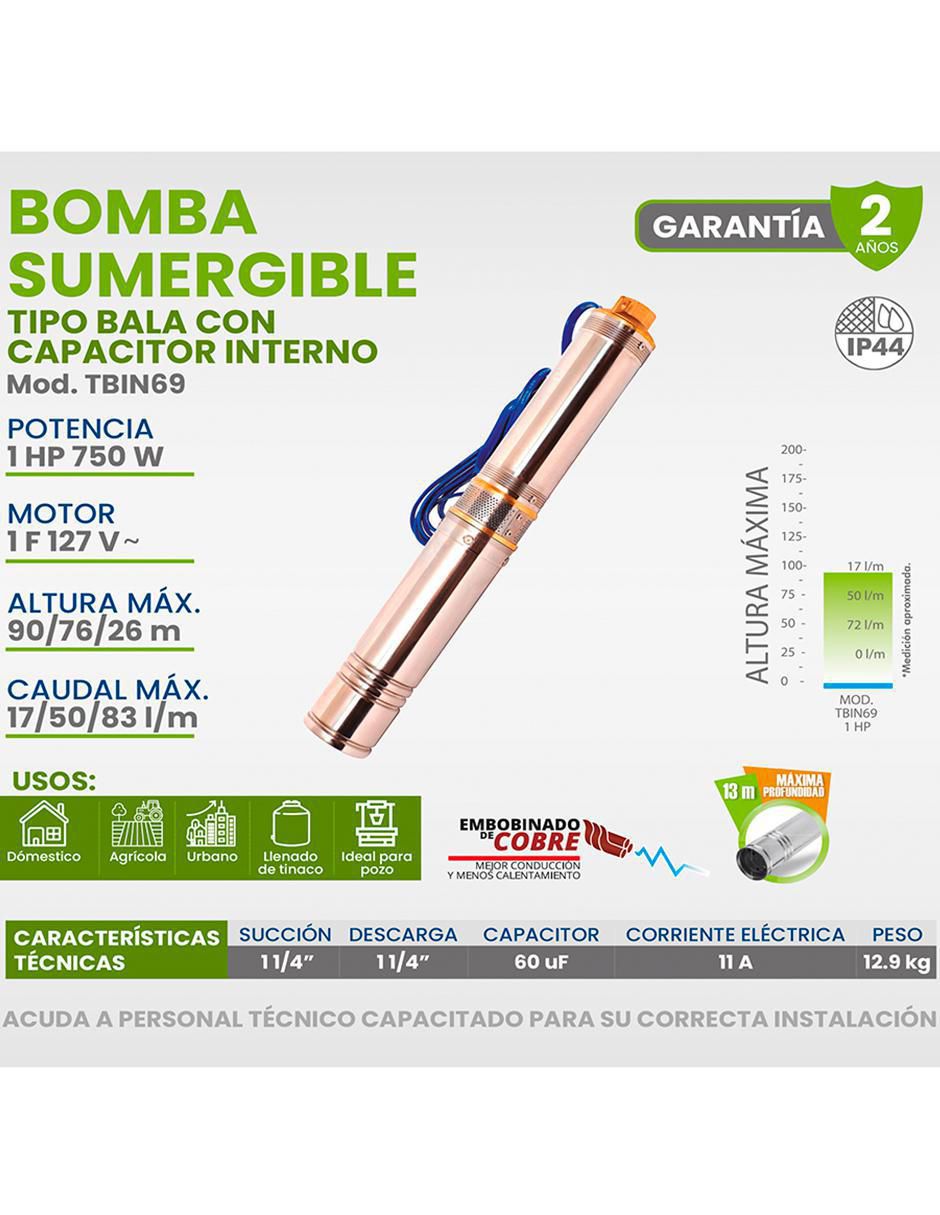Bomba de agua sumergible 1 HP 4
