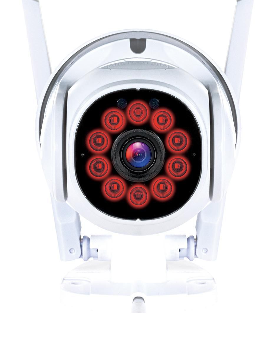 Cámara Wi-Fi de seguridad inalámbrica HD 10° a 90° con capacidad para grabar visión nocturna para interior y exterior 4