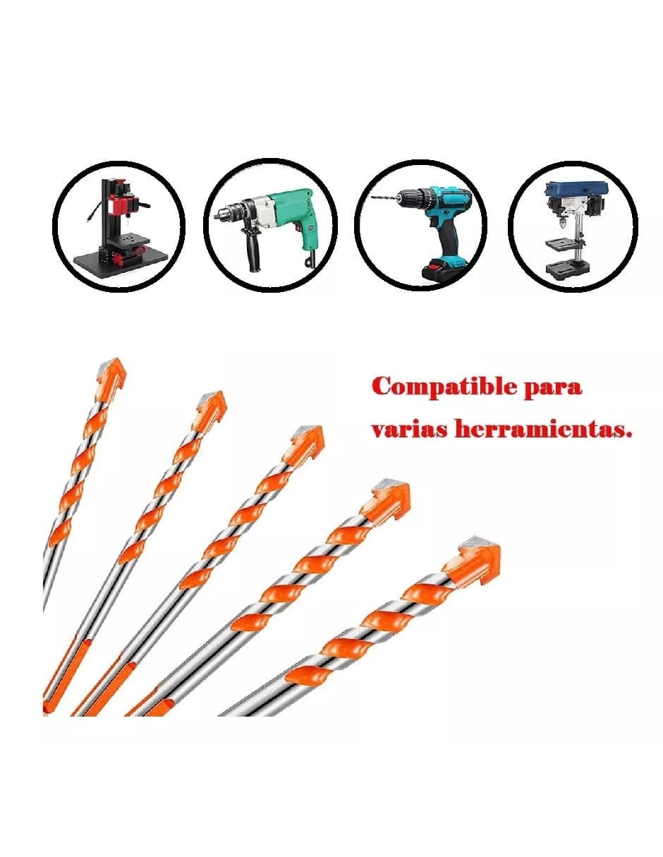 Juego de brocas para concreto con 5 piezas 3