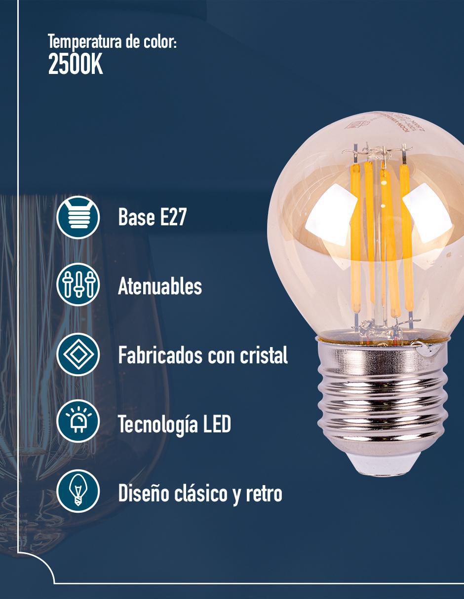 Foco vintage 4 W de consumo 4 W de iluminación 350 lúmenes 3