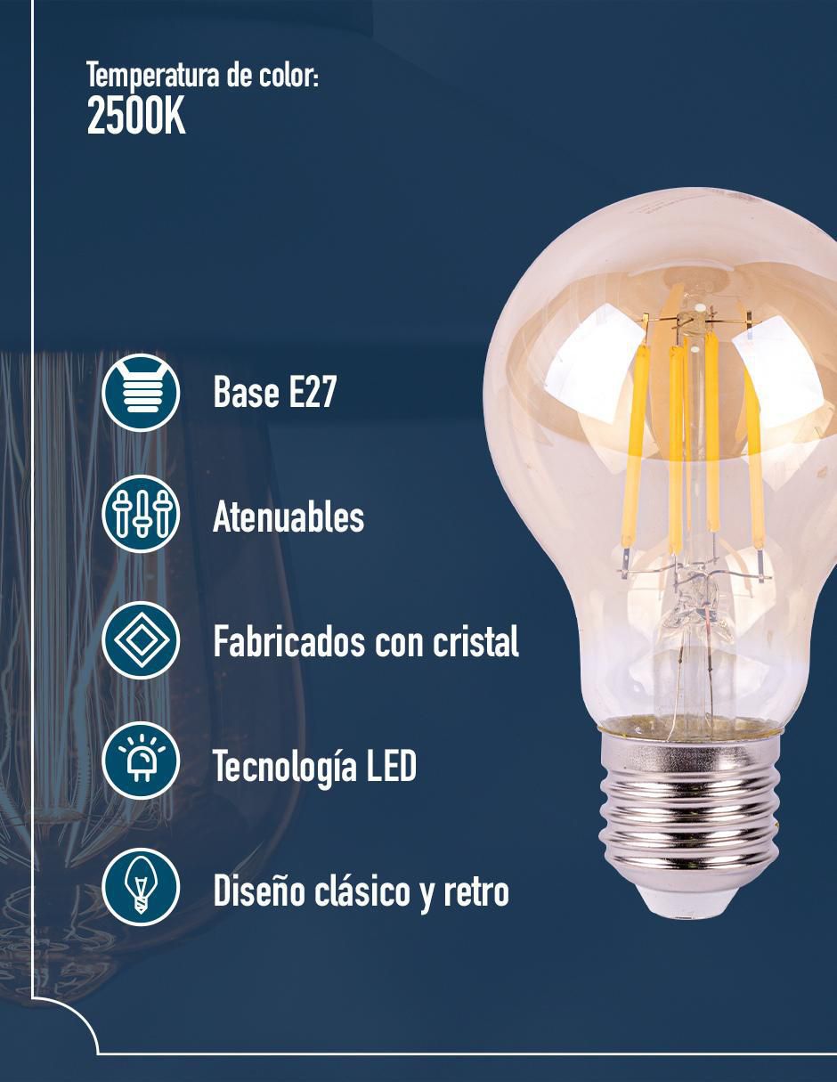 Foco vintage 4 W de consumo 4 W de iluminación 350 lm lúmenes 3