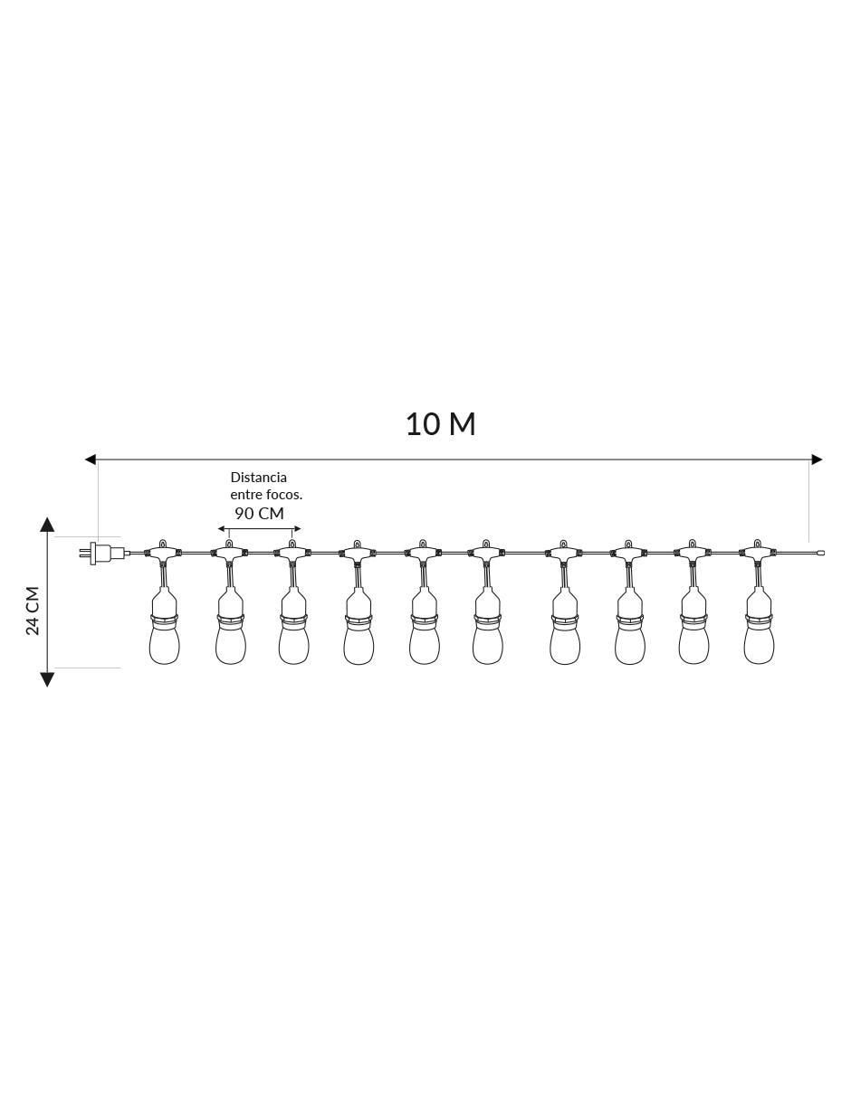 Serie de focos LED con 10 focos 6